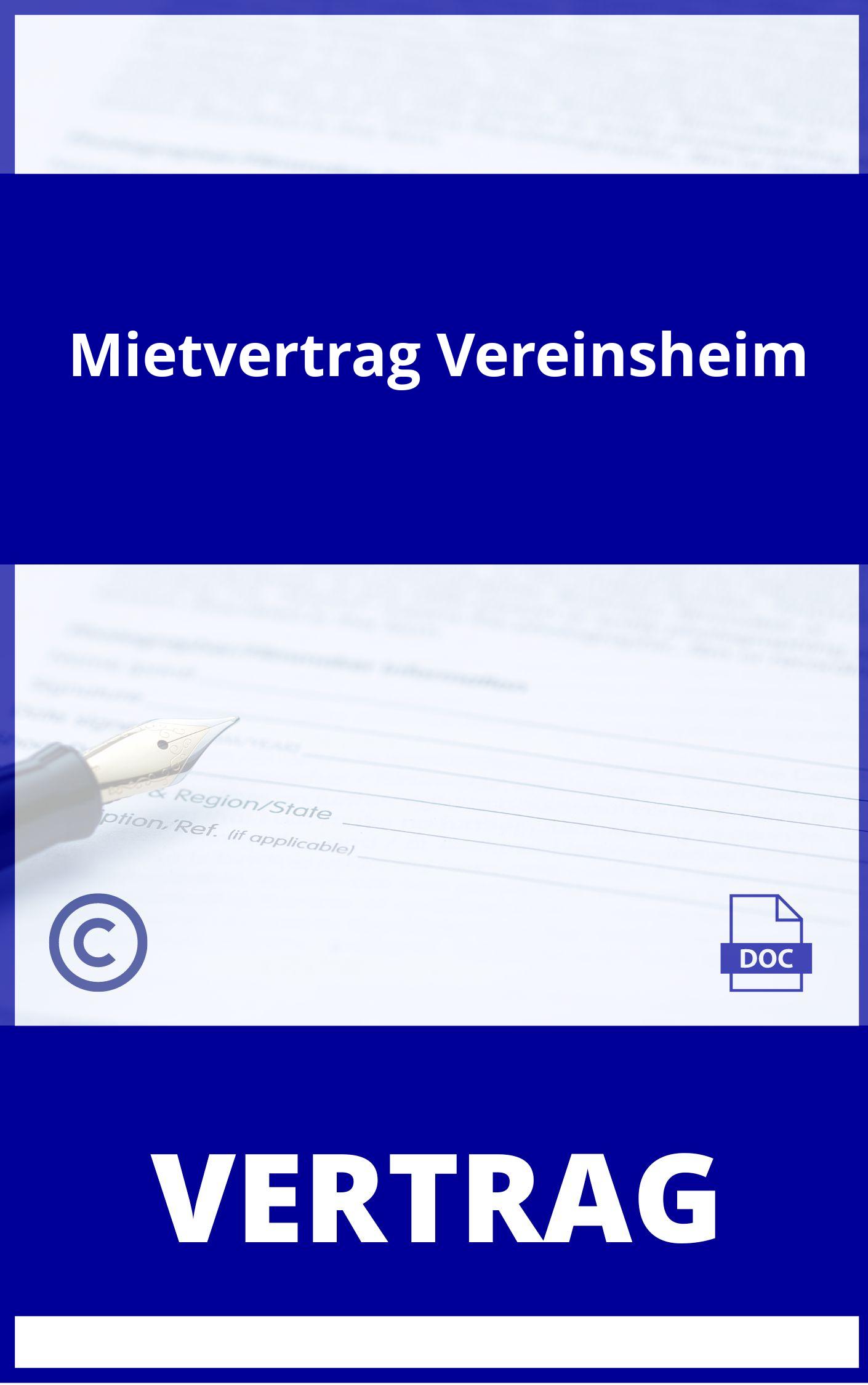 Mietvertrag Vereinsheim Muster Word