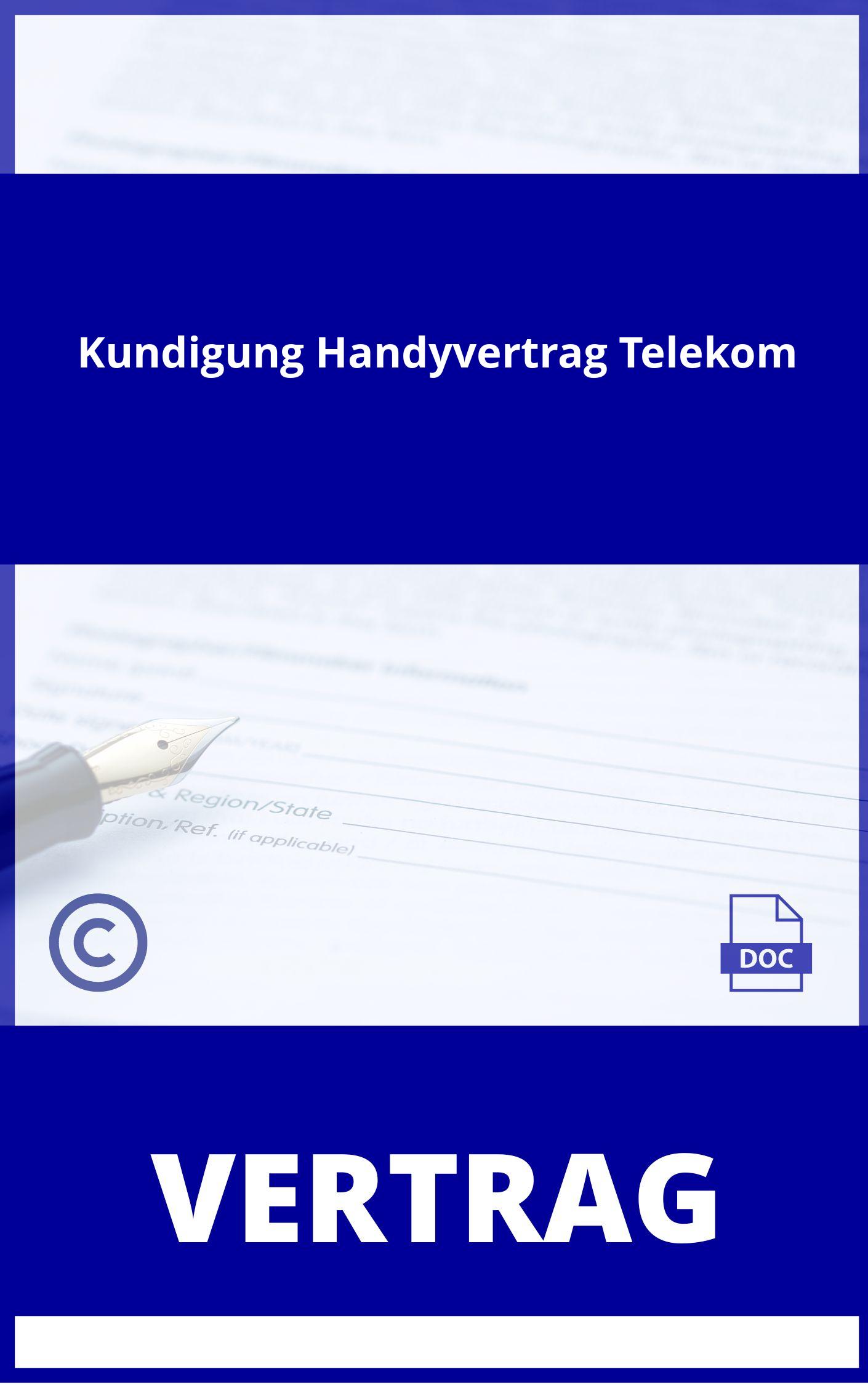 Vorlage Kündigung Handyvertrag Telekom Word